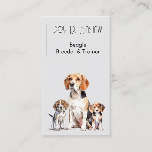 Carte De Visite Chien Puppy Breeder Trainer Beagle QR Code Canine (Devant)