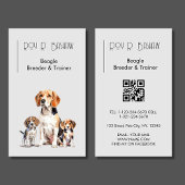 Carte De Visite Chien Puppy Breeder Trainer Beagle QR Code Canine