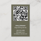 Carte De Visite Chien QR Code moderne marche (Dos)
