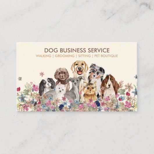 Carte De Visite Chien race multiple animal assis (Devant)