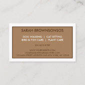 Carte De Visite Chien rétro moderne Brown (Dos)