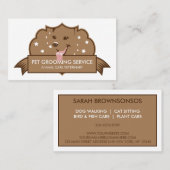 Carte De Visite Chien rétro moderne Brown (Devant / Derrière)