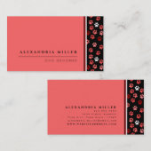 Carte De Visite Chien rose Chien Empreintes de pattes Design | Chi (Devant / Derrière)