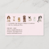 Carte De Visite Chien rose Grooming Petites races Chiot (Dos)