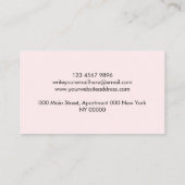 Carte De Visite Chien rose Puppy Pocket mignonne Français Buldog (Dos)