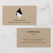 Carte De Visite Chien rustique yin et yang symbole logo chien sitt (Devant / Derrière)