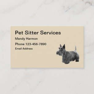 Carte De Visite Chien se reposant de Scotty de services d'animal
