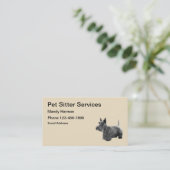 Carte De Visite Chien se reposant de Scotty de services d'animal (Debout devant)