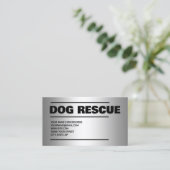 Carte De Visite Chien Secouru Argent (Debout devant)