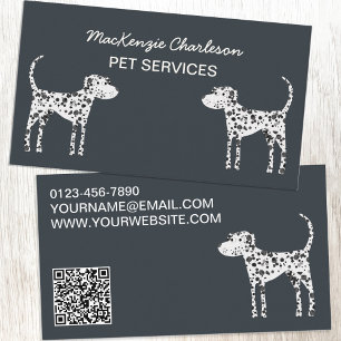 Carte De Visite Chien Services pour animaux de compagnie QR Code C