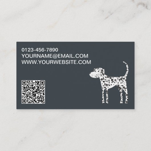 Carte De Visite Chien Services pour animaux de compagnie QR Code C (Dos)