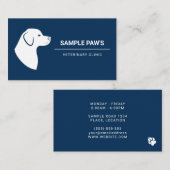 Carte De Visite Chien Silhouette Bleu Et Blanc Minimal Vétérinaire (Devant / Derrière)