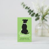 Carte De Visite Chien Silhouette moderne marchant Chien assis (Debout devant)