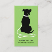 Carte De Visite Chien Silhouette moderne marchant Chien assis (Devant)