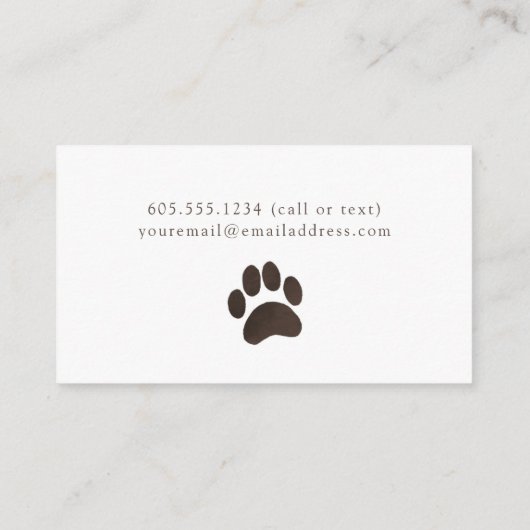 Carte De Visite Chien Sitter (Dos)