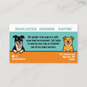 Carte De Visite Chien Sitter Animaux assis Caricature Cute Peeking (Dos)