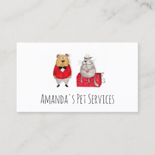 Carte De Visite Chien Sitter Chat Sitter Services pour animaux de 