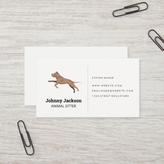 Carte De Visite Chien Sitter | Chien courant (Devant/Arrière en situation)