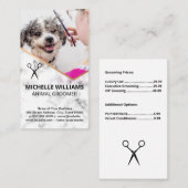 Carte De Visite Chien souriant mignon se faisant groomer (Devant / Derrière)