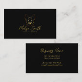 Carte De Visite Chien-taureau français couleur or (Devant / Derrière)