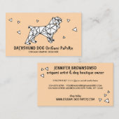 Carte De Visite Chien teckel origami (Devant / Derrière)