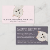Carte De Visite Chien Terrier des Highlands de l'Ouest blanc (Devant / Derrière)