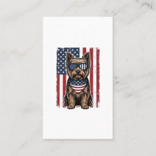 Carte De Visite Chien Terrier Patriotique Drapeau Vintage Vector D