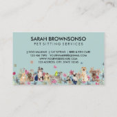 Carte De Visite Chien Vert Doux Chat Oiseau Hôtel Canapé Animaux a (Dos)