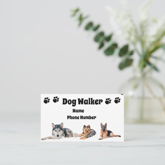 Carte De Visite Chien Walker (Debout devant)