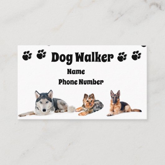 Carte De Visite Chien Walker (Devant)