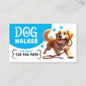 Carte De Visite Chien Walker Animal de compagnie assis Happy Chien (Devant)