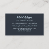 Carte De Visite Chien Walker Animal de compagnie assis moderne Bla (Dos)