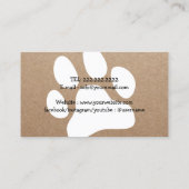 Carte De Visite Chien Walker Animal Sitter Paw Heart Rustique Kraf (Dos)