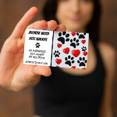 Carte De Visite Chien Walker Animaux de compagnie Amusants Paw et 