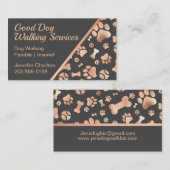 Carte De Visite Chien Walker Animaux de compagnie Sitter Empreinte (Devant / Derrière)