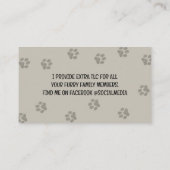 Carte De Visite Chien Walker Animaux de compagnie Sitter Funny Flu (Dos)