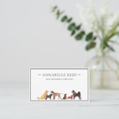 Carte De Visite Chien Walker Aquarelle Silhouette Professionnelle (Debout devant)