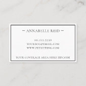 Carte De Visite Chien Walker Aquarelle Silhouette Professionnelle (Dos)