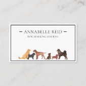 Carte De Visite Chien Walker Aquarelle Silhouette Professionnelle (Devant)