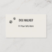 Carte De Visite Chien Walker drôle et attrayant dessin animé (Dos)