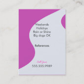 Carte De Visite Chien Walker Entretien des animaux de compagnie Le (Dos)