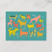 Carte De Visite Chien Walker Groomer Colorful Funny Chiens Chien C (Devant)
