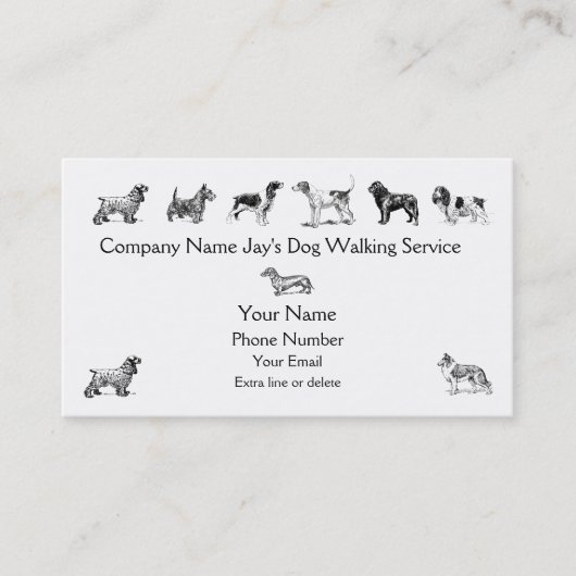 Carte De Visite Chien Walker Groomer Service de soins pour animaux (Devant)
