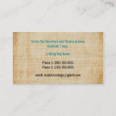 Carte De Visite Chien Walker Marcher Animaux de compagnie assis Se (Dos)