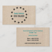 Carte De Visite Chien Walker Marcher Animaux de compagnie assis Se (Devant / Derrière)
