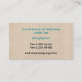 Carte De Visite Chien Walker Marcher Animaux de compagnie assis Se (Dos)