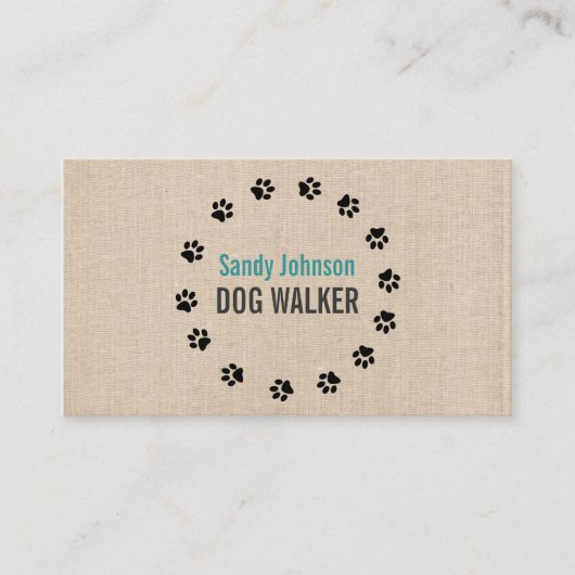 Carte De Visite Chien Walker Marcher Animaux de compagnie assis Se (Devant)