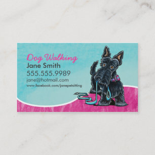 Carte De Visite Chien Walker mignonne Scottie Sky Blue