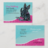 Carte De Visite Chien Walker mignonne Scottie Sky Blue (Devant / Derrière)