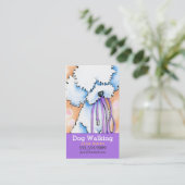 Carte De Visite Chien Walker Poodle blanc pourpre (Debout devant)